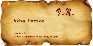 Vrba Martos névjegykártya